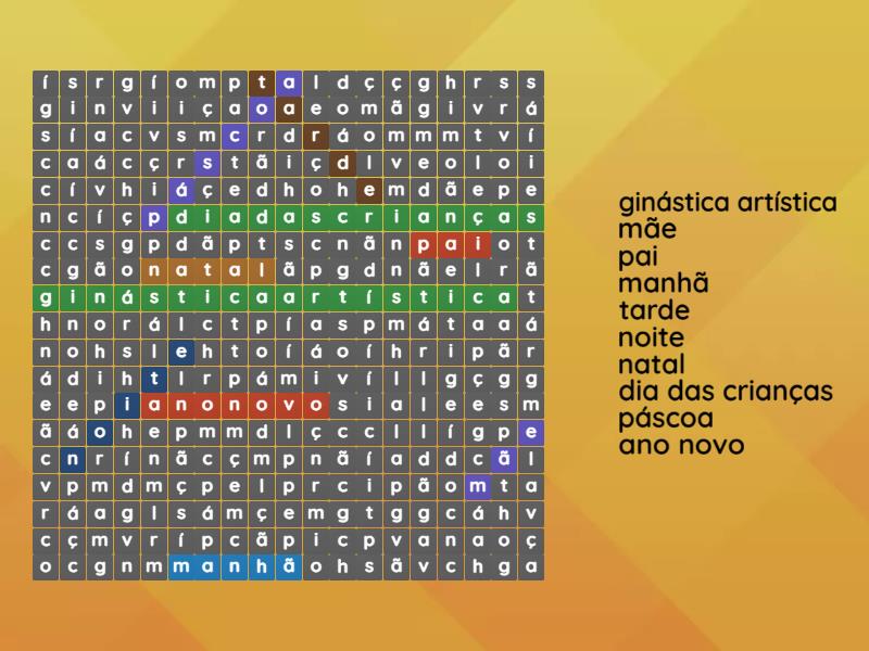 Cruzadinha Wordsearch