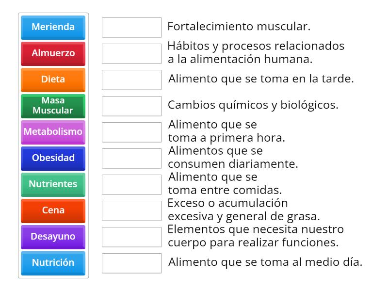 Vocabulario Une Las Parejas