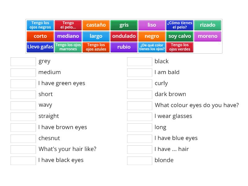 De Qu Color Tienes Los Ojos Une Las Parejas