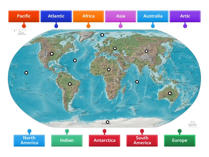 Continents And Oceans Labelled Diagram