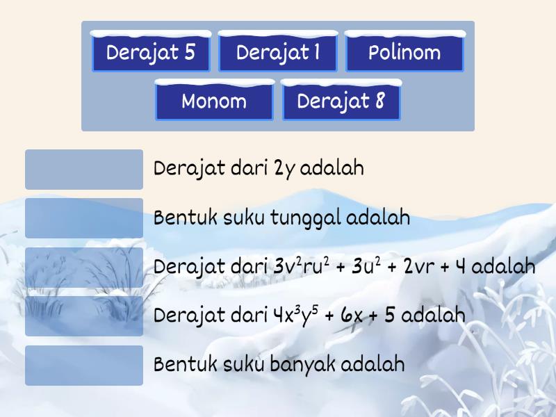 Struktur Dari Bentuk Aljabar Match Up