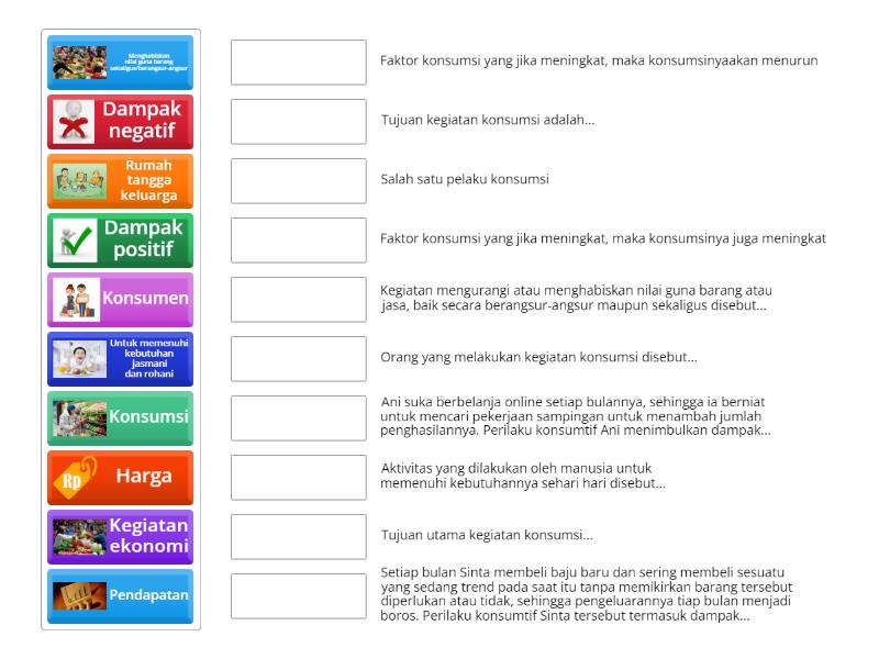 Soal Ips Kelas Materi Kegiatan Ekonomi Konsumsi Match Up