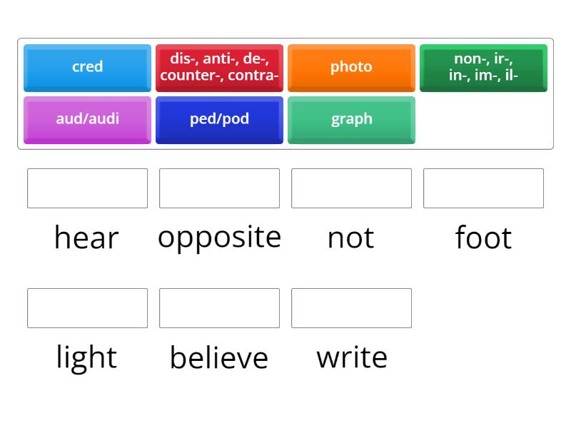 Week Roots Prefixes And Suffixes Match Up