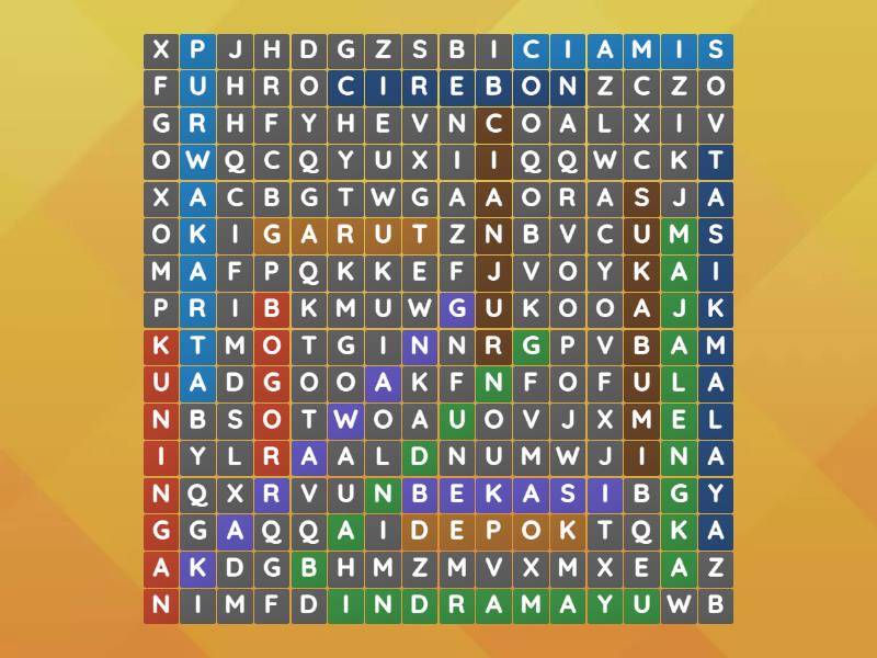 Nama Kota Di Jawa Barat Wordsearch