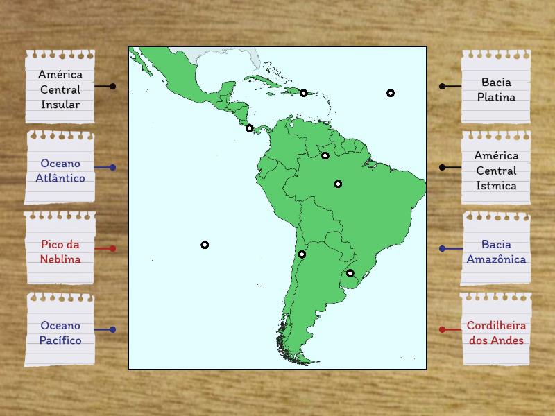 Pontos de Destaque na América Latina Labelled diagram