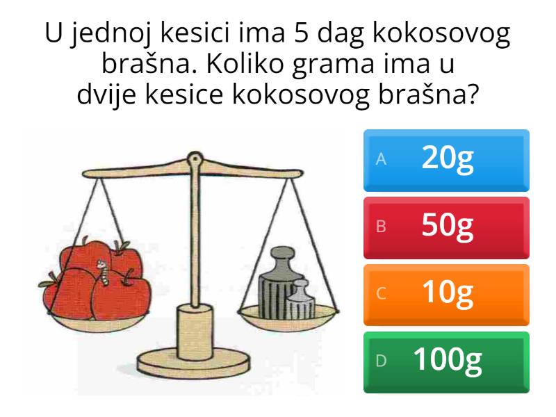 Jedinice Za Mjerenje Mase Quiz