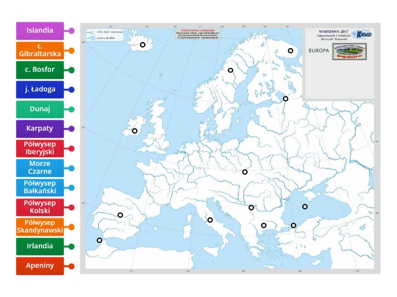 Mapa Fizyczna Europy Labelled Diagram