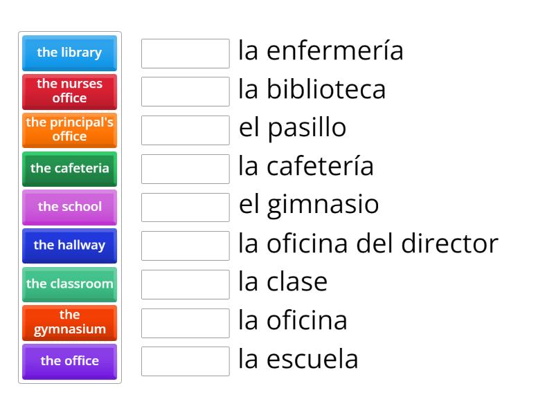 Lugares En La Escuela Match Up