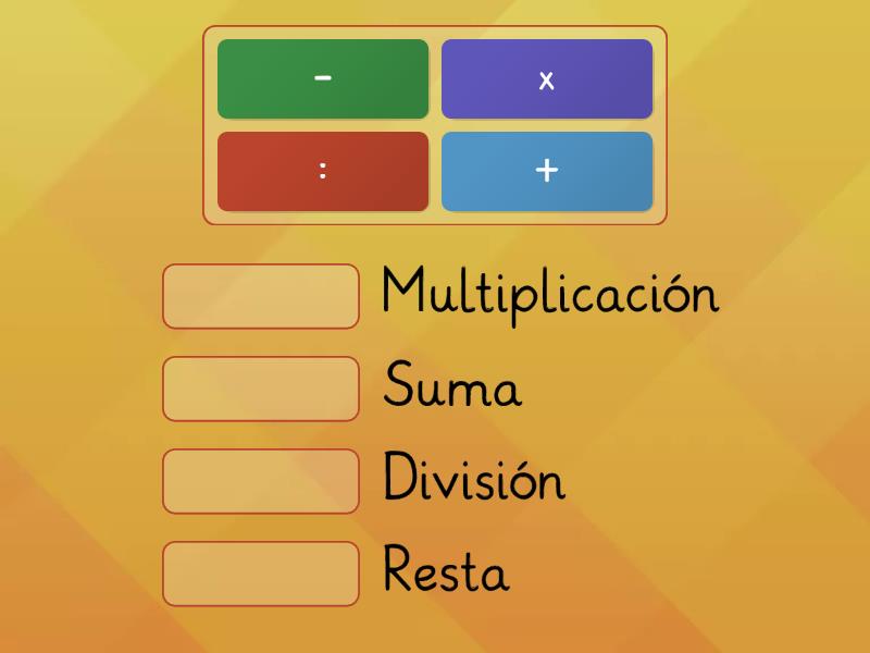 Cuánto conocemos de las operaciones matemáticas Une las parejas