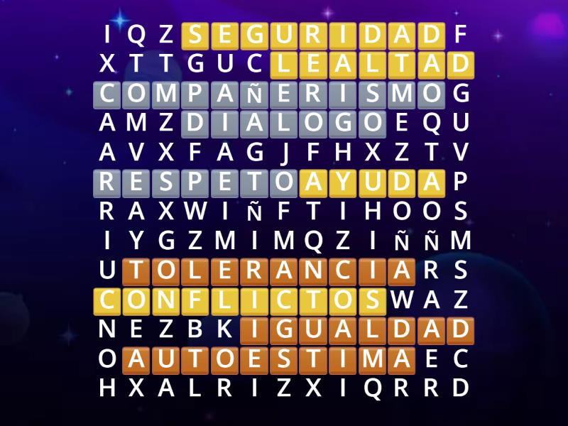 Sopa De Letras Sobre Violencia Wordsearch