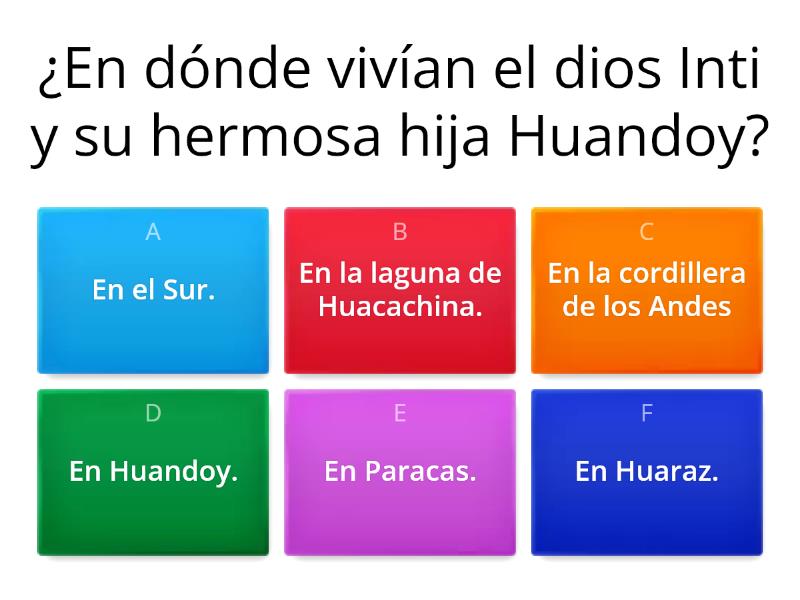 Leyenda Del Huascar N Y Huandoy Quiz