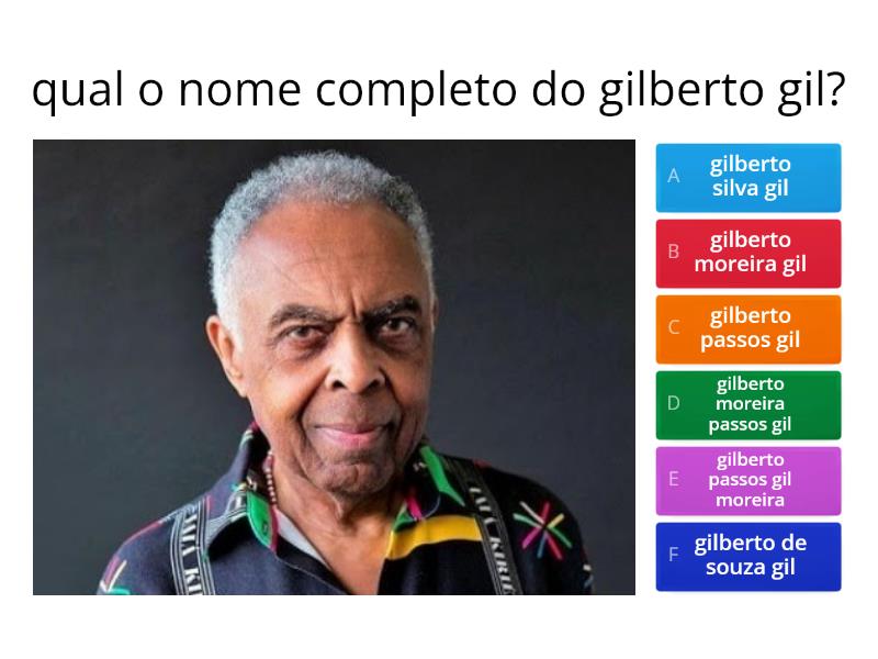 Atividade Sobre Gilberto Gil Quiz