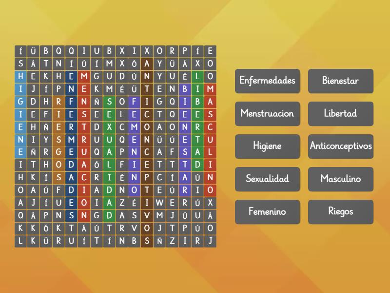 Salud Sexual Y Reproductiva Sopa De Letras