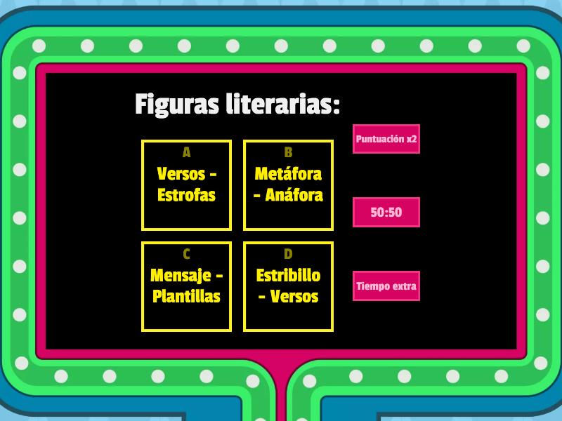 Actividad Textos Literarios Gameshow Quiz