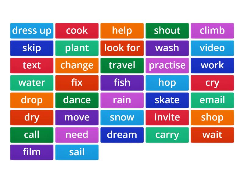 Flip Tiles Regular Verbs Movers Level Fichas Giratorias