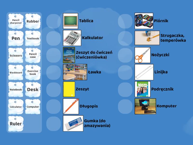 Przybory Szkolne Po Angielsku Match Up