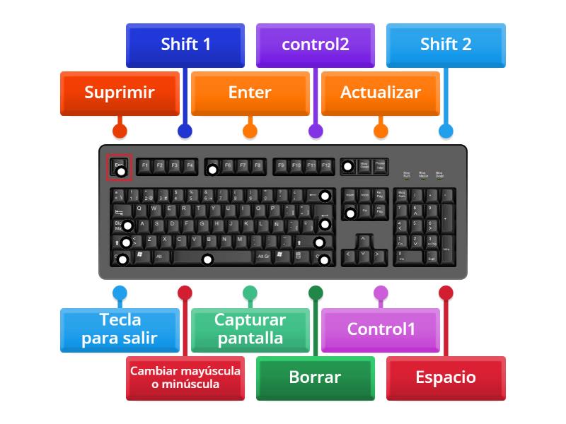 Las Teclas Con El Teclado Labelled Diagram