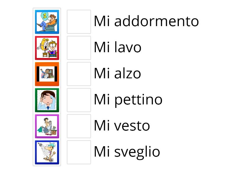 Azioni Con Verbi Riflessivi Io Che Cosa Fai Di Solito Une Las Parejas