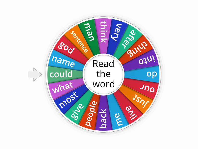 Sight Word Spinner Spin The Wheel