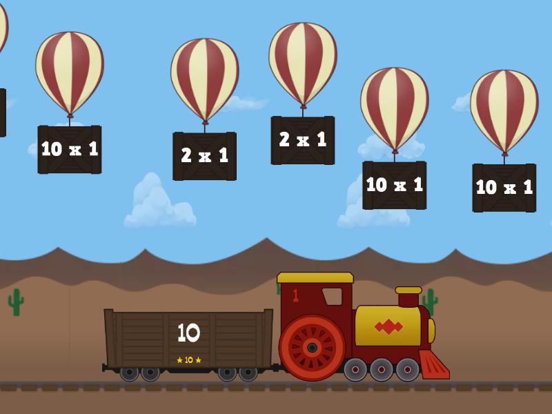 El Tren De Las Tablas De Multiplicar Balloon Pop