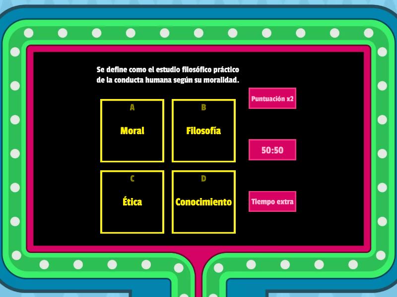 Concepto de ética Gameshow quiz