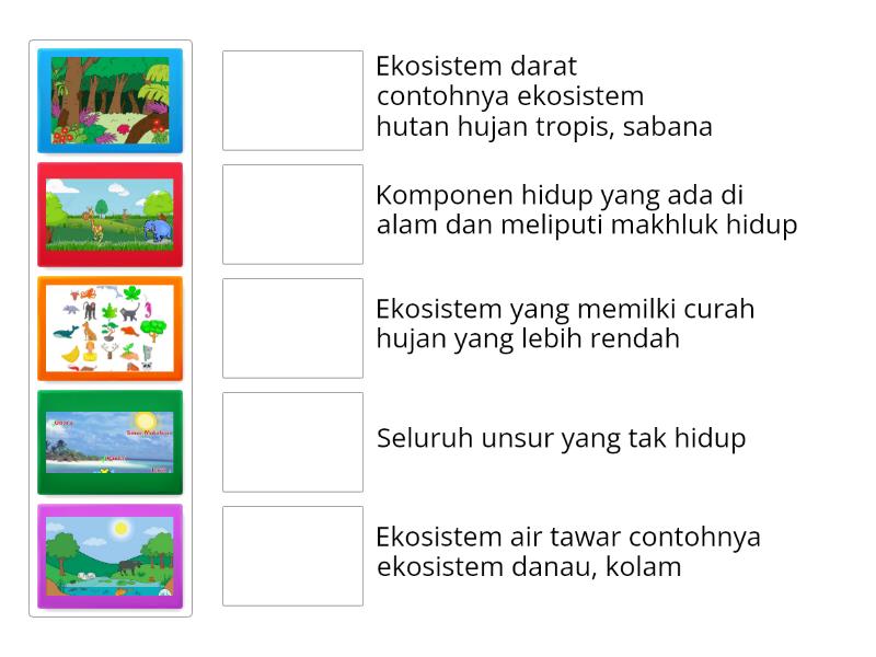 Soal Menjodohkan Fase C Komponen Ekosistem Biotik Dan Abiotik Une Las