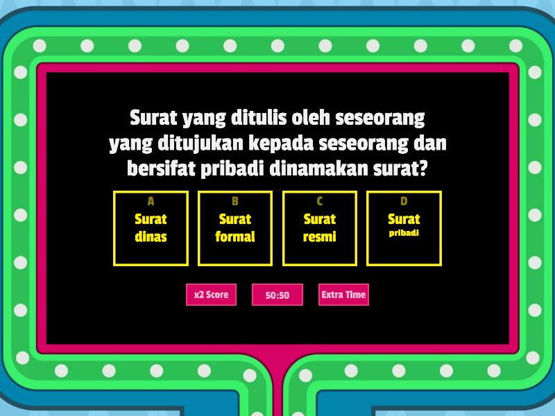 Surat Dinas Dan Surat Pribadi Gameshow Quiz