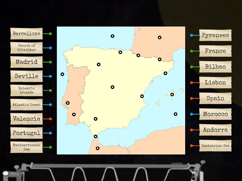 Iberian Peninsula Diagrama Con Etiquetas