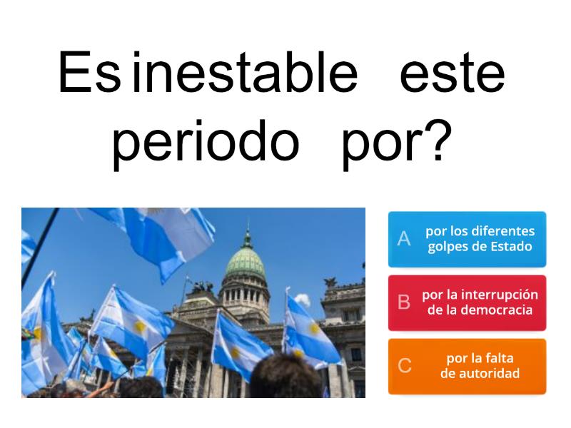 Periodo De Inestabilidad Pol Tica En Argentina Cuestionario