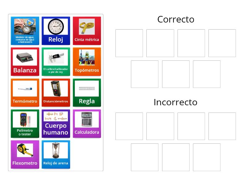 OBJETOS O INSTRUMENTOS PARA MEDIR LONGITUDES Ordenar Por Grupo