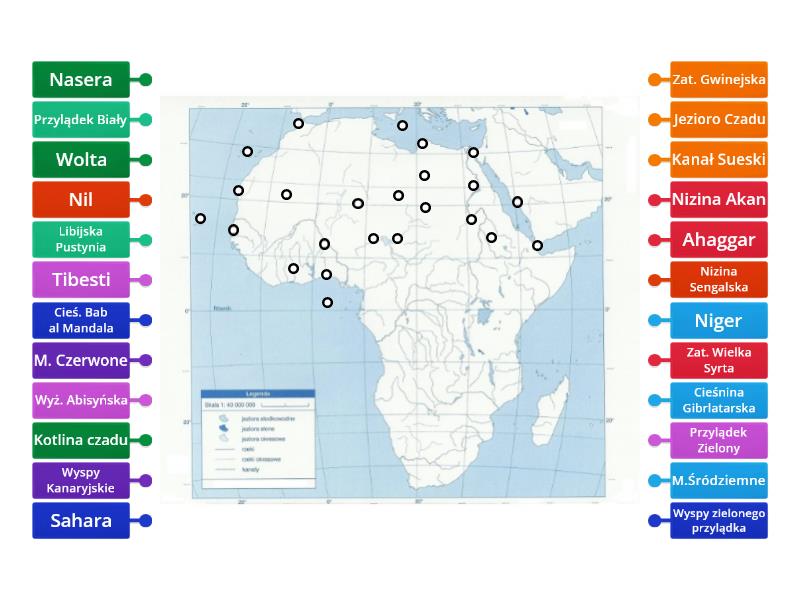 Mapa Fizyczna Afryka Klasa 8 Cz1 Rysunek Z Opisami