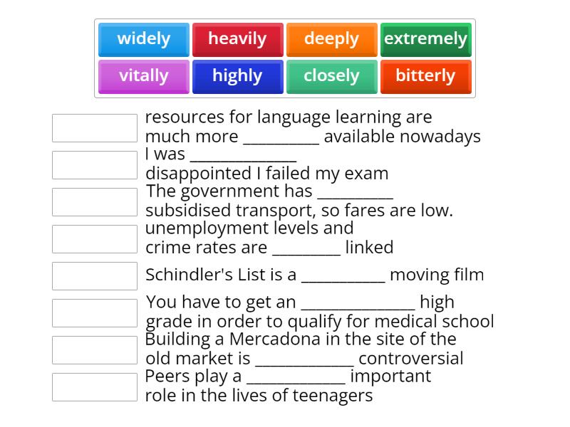 Adverb Adjective Collocation Advanced Trainer Training Test Match Up