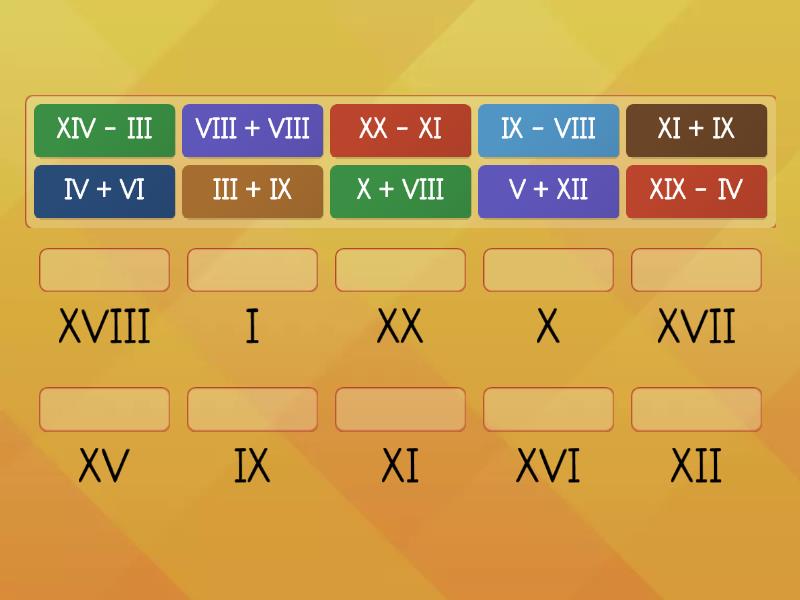 Liczby Rzymskie Dodawanie I Odejmowanie Match Up