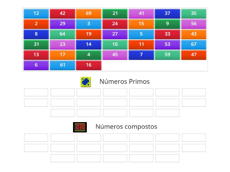 Números primos e números compostos Group sort