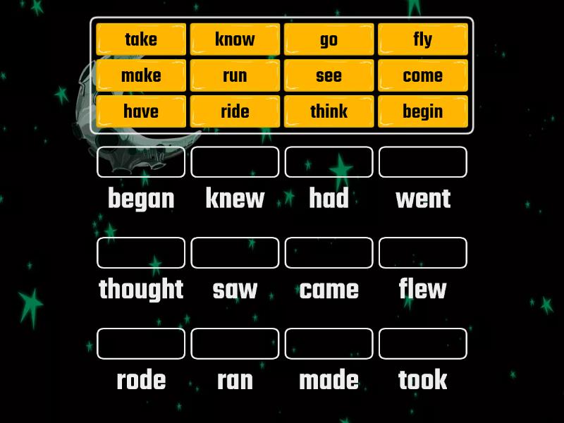 Past Simple Irregular Verbs Match Une Las Parejas