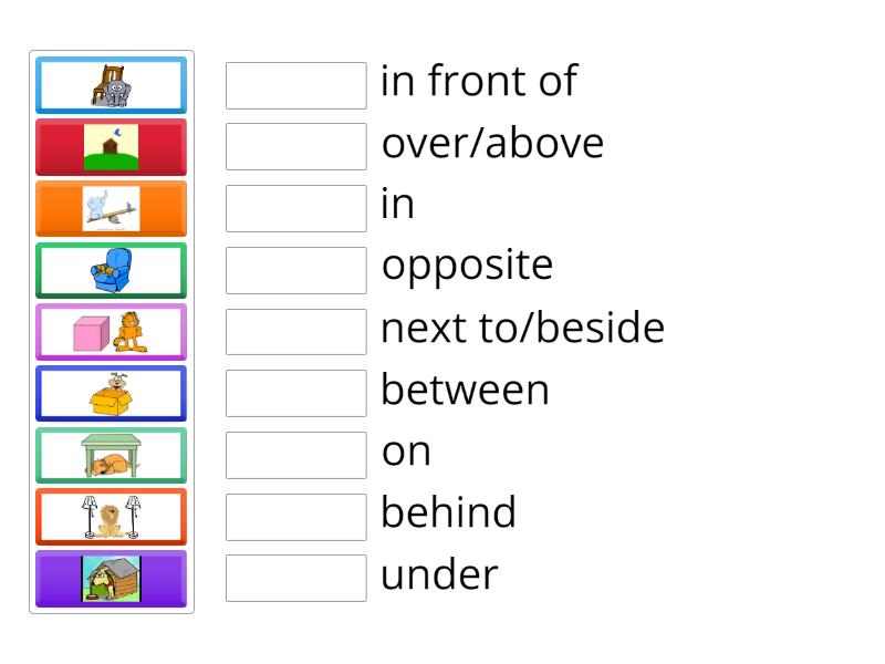 Prepositions Of Place Une Las Parejas