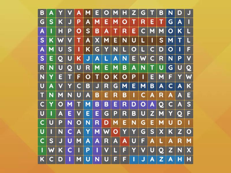 Kosa Kata Baku Wordsearch