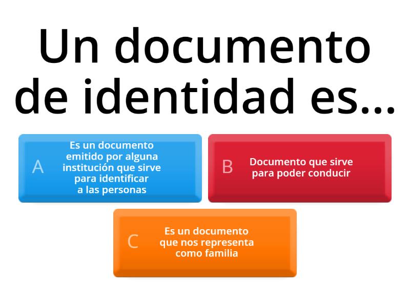 Documentos Que Nos Dan Identidad Cuestionario