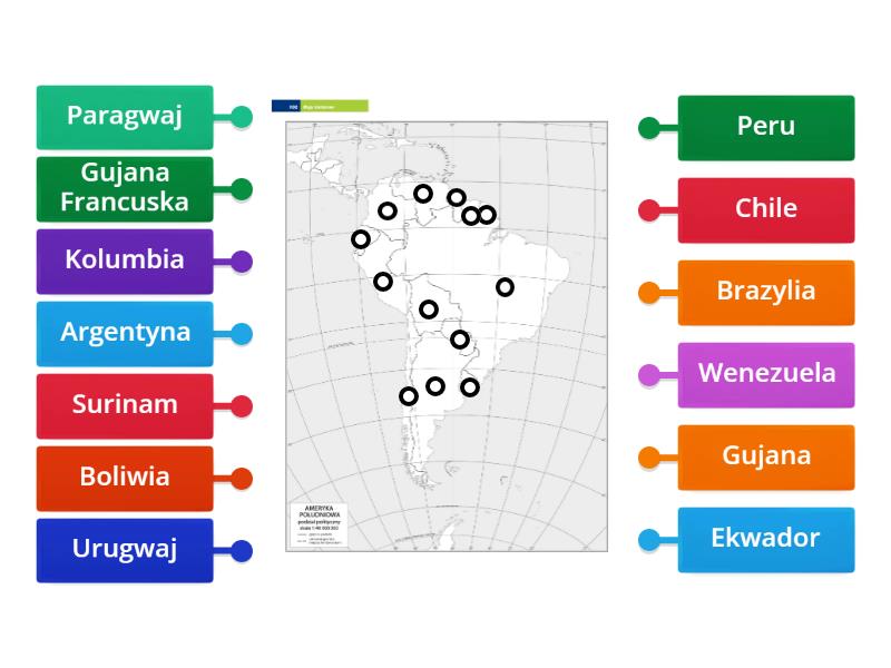 Mapa Polityczna Ameryki Po Udniowej Labelled Diagram