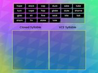 VCE Closed Syllable Sort