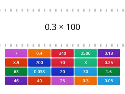 decimals x10, 100