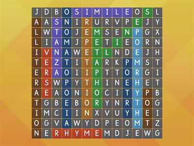 Poetry wordsearch