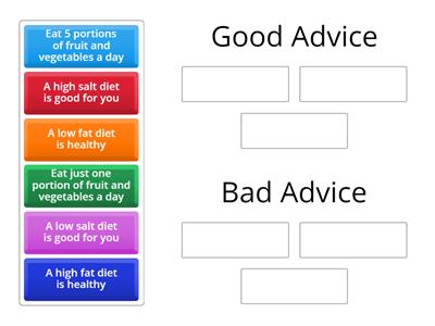 Diet Advice Word wall