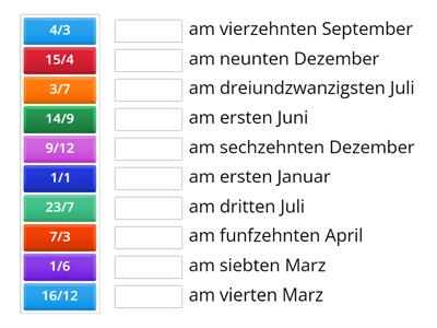 dates match up german