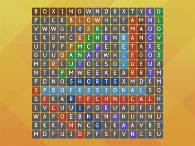 Boxing Wordsearch