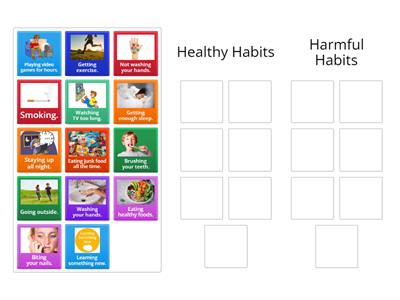 Healthy and Harmful Habits sort Grade 1 