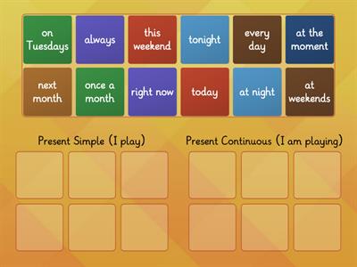 Present Simple-Present Continuous: KEY WORDS (A1-A2)