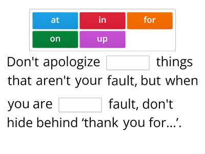 Comprehension check-How (not) to apologize at work