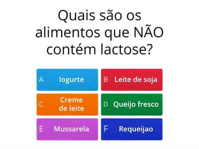 Alimentos com lactose e sem lactose