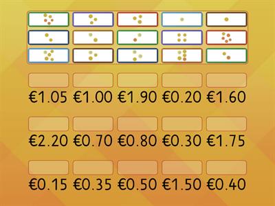 Money - match the euro coins to the correct amount